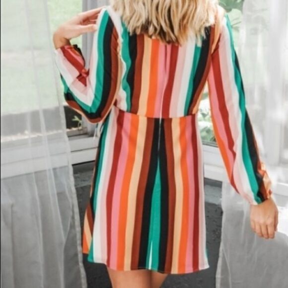 Striped Wrap  Dress‎ - Picture 4 of 16
